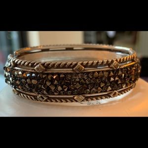 Brighton neutral colored stones bangle bracelet